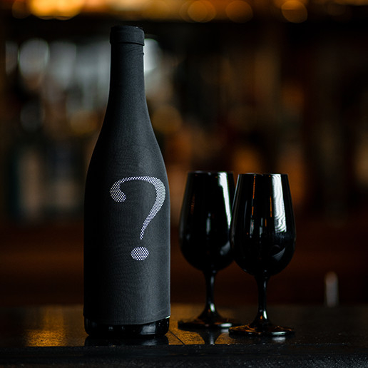 Mysterious wine bottle for a blind date at Dans le Noir ? restaurant
