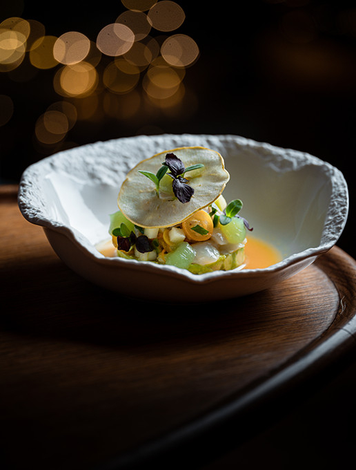 Refreshing starter to celebrate a birthday at Dans le Noir ? restaurant